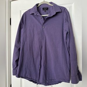 APT9 Mens Purple Plaid Button Down Stretch Slim Fit. 17.5 34/35